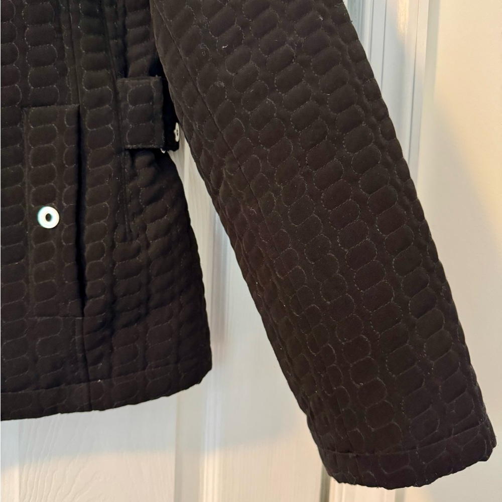 Black Quilted Women's Gallery Jacket Coat Size Medium - Picture 3 of 11